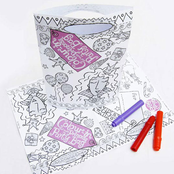 Colour-In Princess Party Bags — Colouring Party Bag Activity