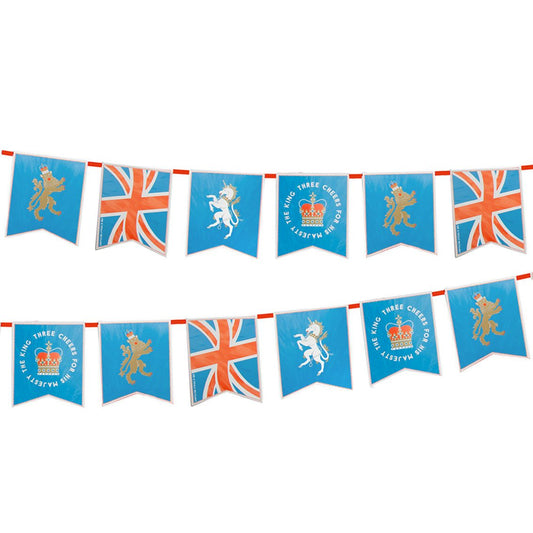King's Coronation Paper Bunting – 3m | 12 Pennants