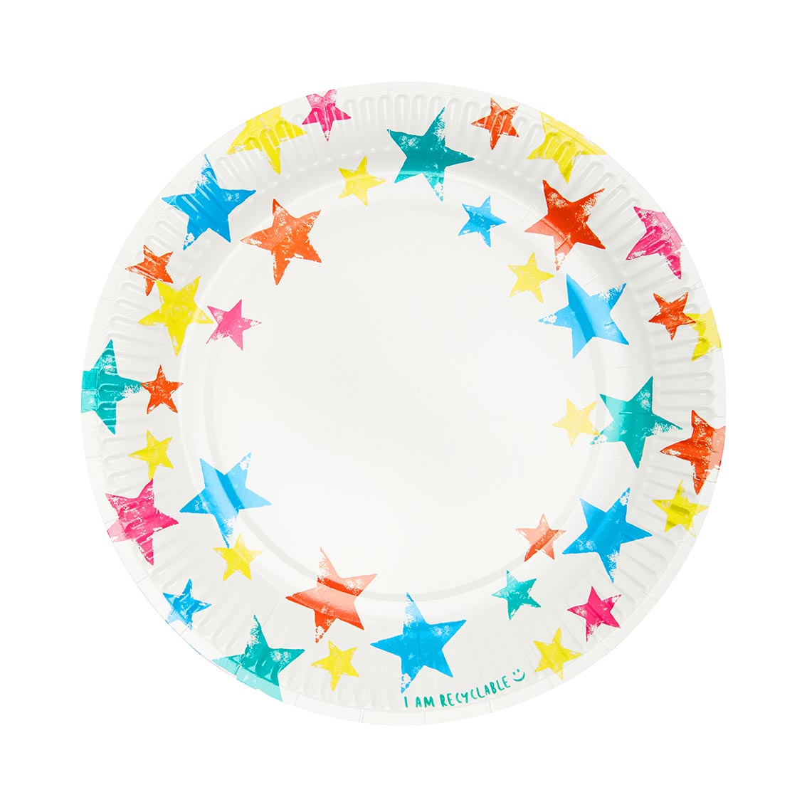 Eco Star Party Plates 12pk — Plastic-Free Rainbow Design