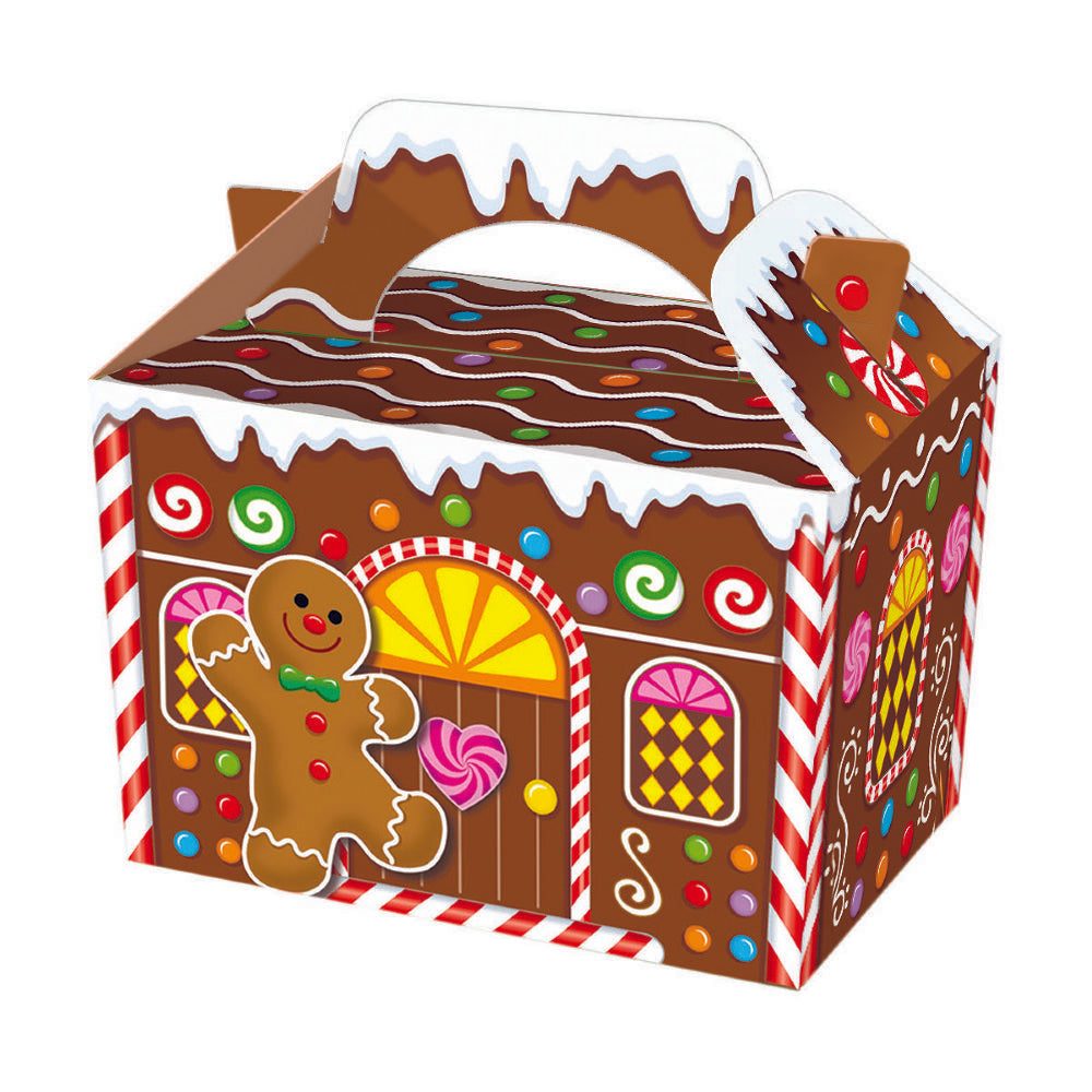 Gingerbread House Christmas Party Food Box | 15x15x10cm