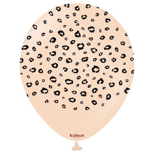 Safari Leopard Blush Latex Balloons 5pk — Animal Print Balloons