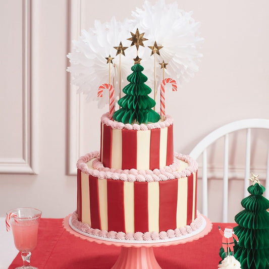 Meri Meri Christmas Honeycomb Cake Topper Set — 10 Toppers
