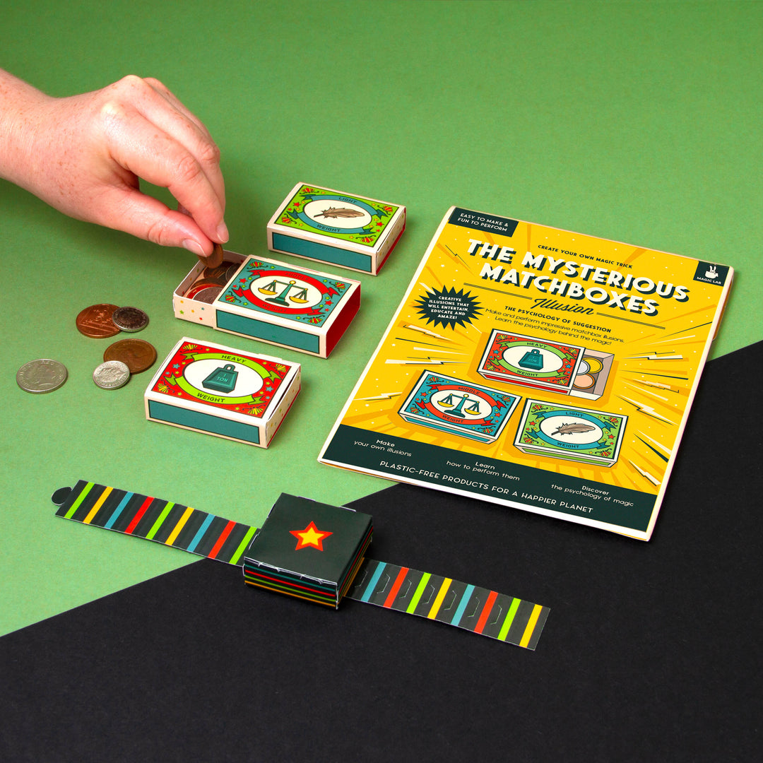 Mysterious Matchboxes Illusion — Plastic-Free Magic Kit — Age 9+