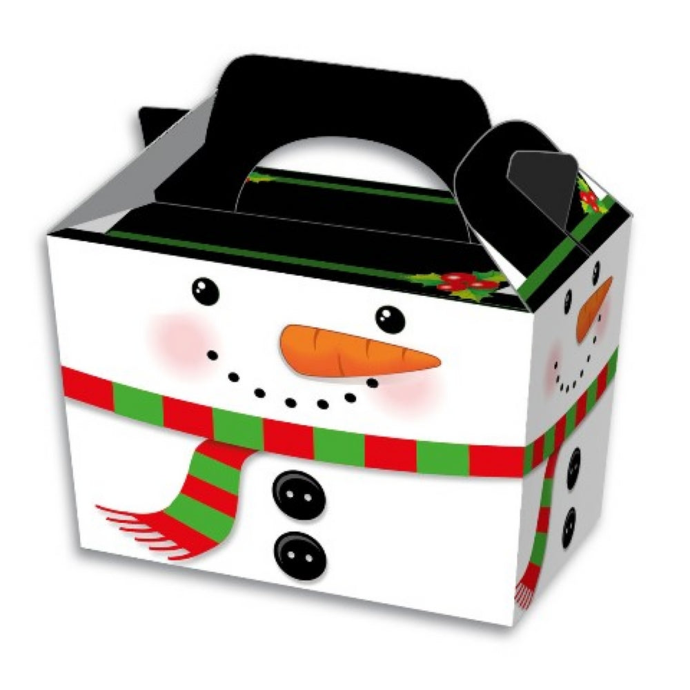 Christmas Snowman Party Box – Cardboard Box with Handle