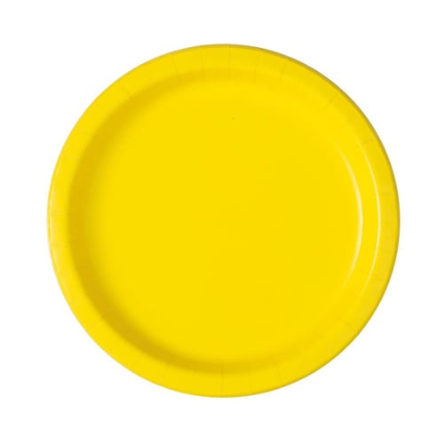 Plain Yellow Paper Plates 8pk — 9 Inch