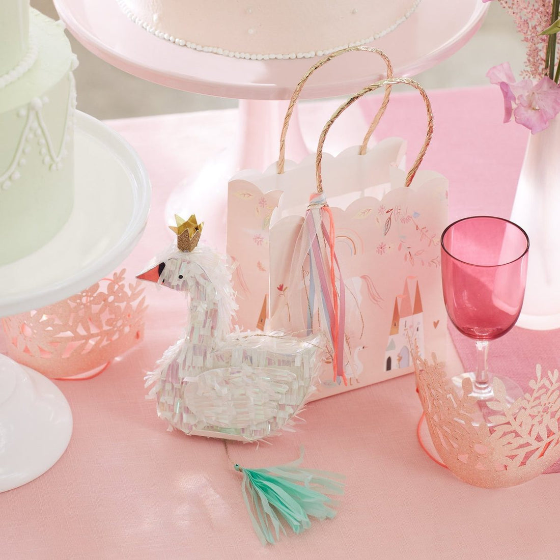 Princess party bag fillers — crowns, wands, stickers and seed packets