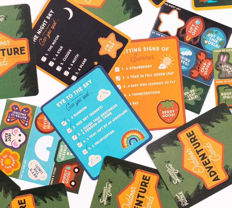Outdoor Adventure Cards — 50 Activities for Kids — Professor Puzzle
