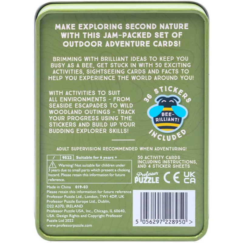 Outdoor Adventure Cards — 50 Activities for Kids — Professor Puzzle