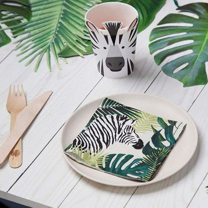 Party Animals Zebra Paper Party Cups 8pk — Plastic-Free — 250ml