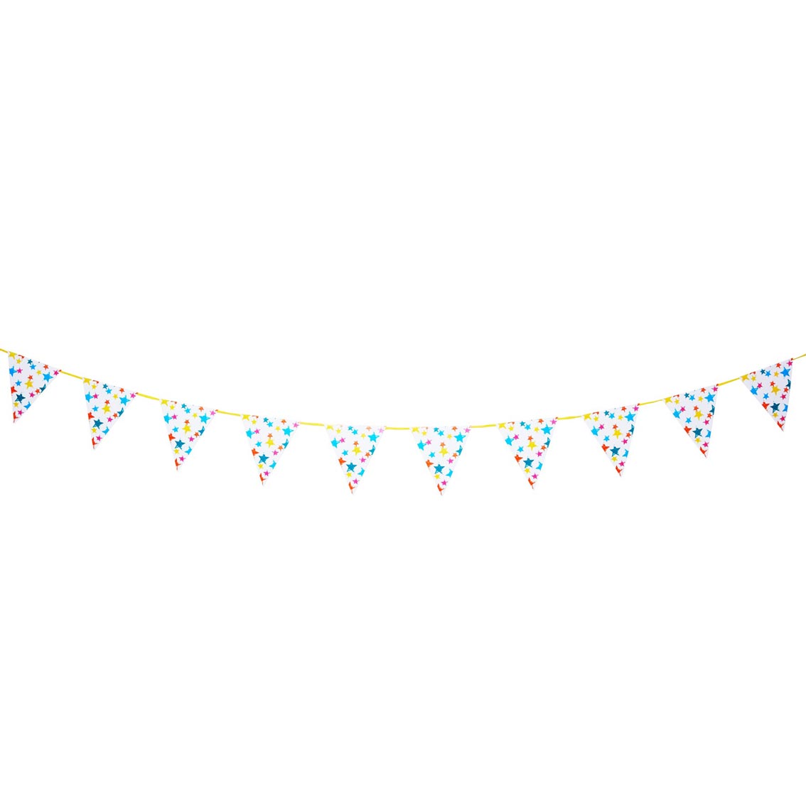 Eco Star Rainbow Paper Bunting — Plastic-Free — 3m — 12 Pennants