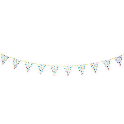 Eco Star Rainbow Paper Bunting — Plastic-Free — 3m — 12 Pennants