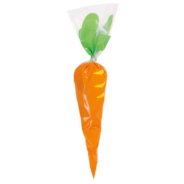 Carrot Cone Cello Bags – 20 Pack | Easter Treat Bags