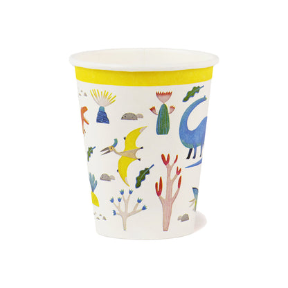 Party Dinosaur Paper Cups 8pk | 225ml | Home Recyclable
