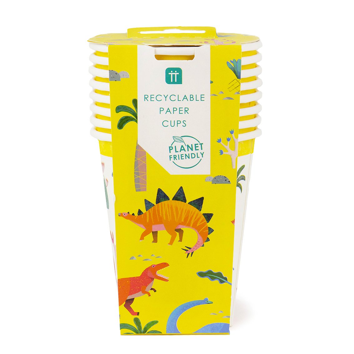 Party Dinosaur Paper Cups 8pk | 225ml | Home Recyclable