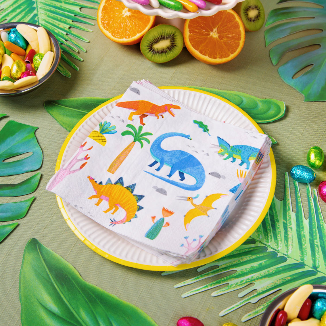 Party Dinosaur Paper Napkins 20pk — Plastic-Free Party Tableware