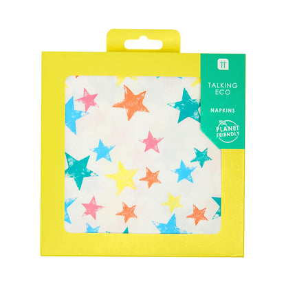 Eco Star Party Napkins 20pk — Plastic-Free Rainbow Design