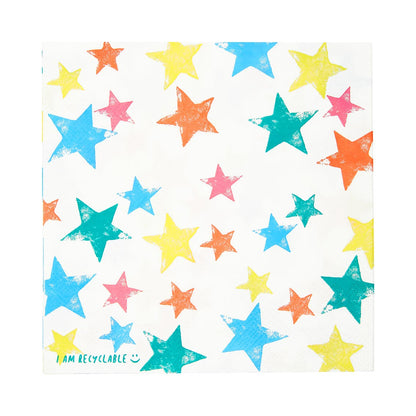Eco Star Party Napkins 20pk — Plastic-Free Rainbow Design