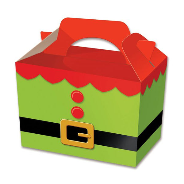 Christmas Elf Party Box – Cardboard Box with Handle – The Party Pirate