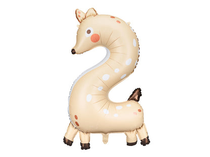 Number Animal Foil Balloon 34 Inch — Large Birthday Number Balloon