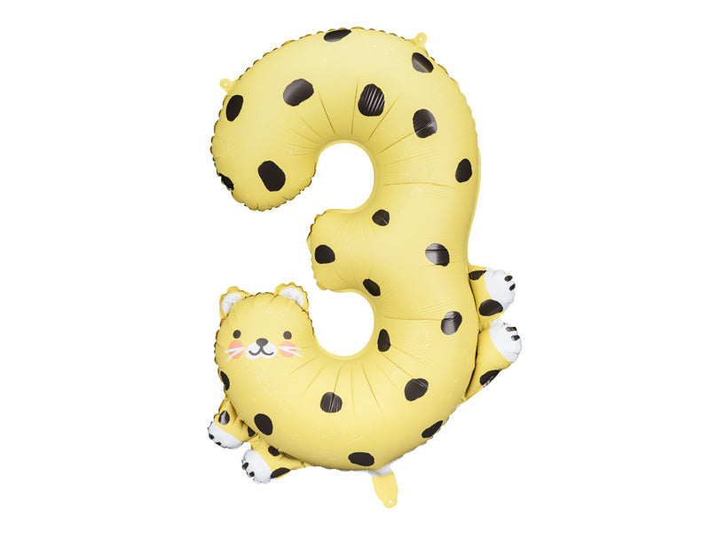 Number Animal Foil Balloon 34 Inch — Large Birthday Number Balloon