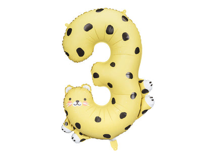 Number Animal Foil Balloon 34 Inch — Large Birthday Number Balloon