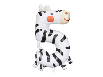 Number Animal Foil Balloon 34 Inch — Large Birthday Number Balloon