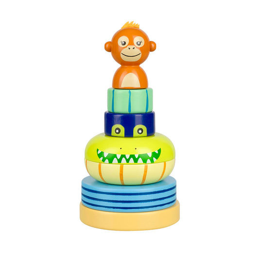 Jungle Animals Wooden Stacking Ring Toy | Age 12m+ | Plastic-Free