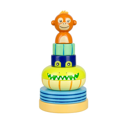 Jungle Animals Wooden Stacking Ring Toy | Age 12m+ | Plastic-Free