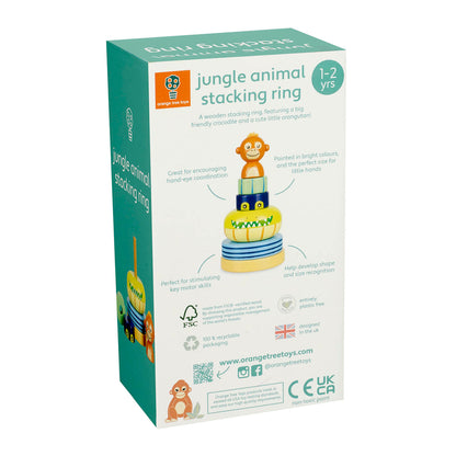 Jungle Animals Wooden Stacking Ring Toy | Age 12m+ | Plastic-Free