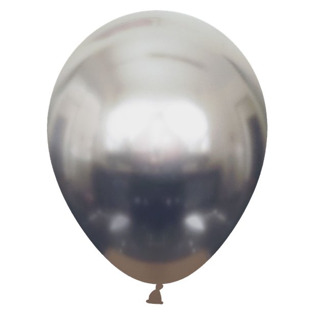 Mirror Space Grey Latex Balloons 5pk — 12 Inch Metallic Grey