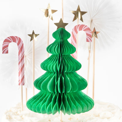 Meri Meri Christmas Honeycomb Cake Topper Set — 10 Toppers