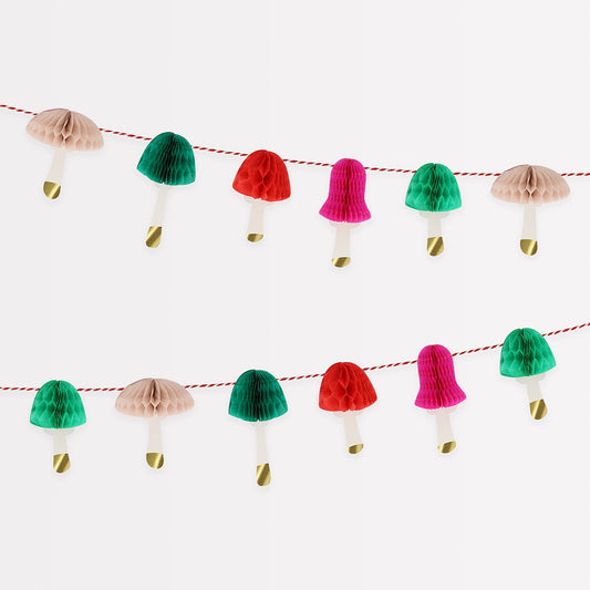 Meri Meri Mushroom Honeycomb Mini Garland — Party Decoration