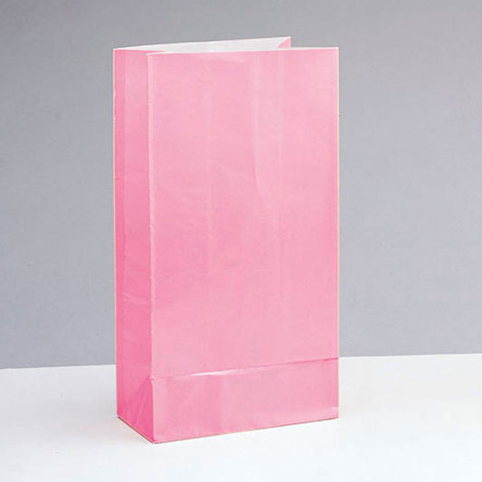 Pastel Pink Paper Party Bags 12pk | Recyclable