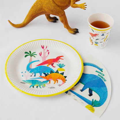 Party Dinosaur Eco Paper Plates 8pk — 100% Recyclable