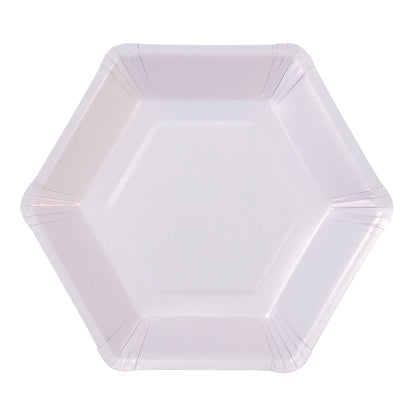 Pastel Mix Hexagonal Paper Plates – 12 Pack