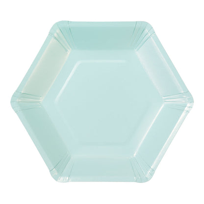 Pastel Mix Hexagonal Paper Plates – 12 Pack