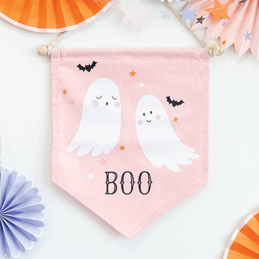 Trick or Treat Ghost Canvas Banner – Reusable | 13.25x17"