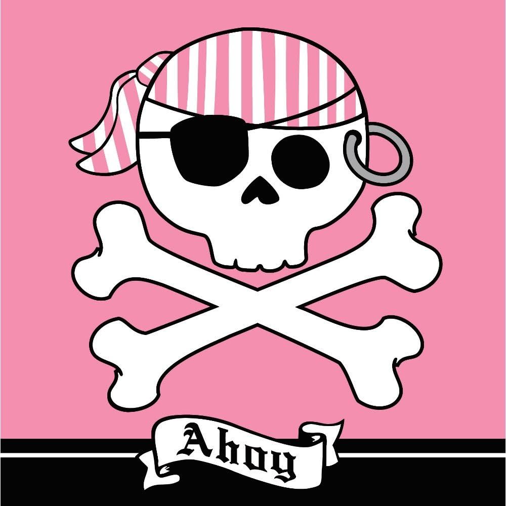Pink Pirate Paper Napkins 16pk | 32×32cm | Pirate Birthday Party