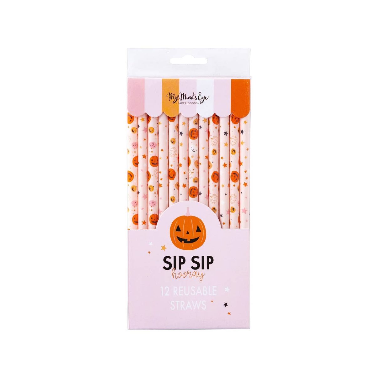 Happy Pumpkins Reusable Straws – 12 Pack | Halloween