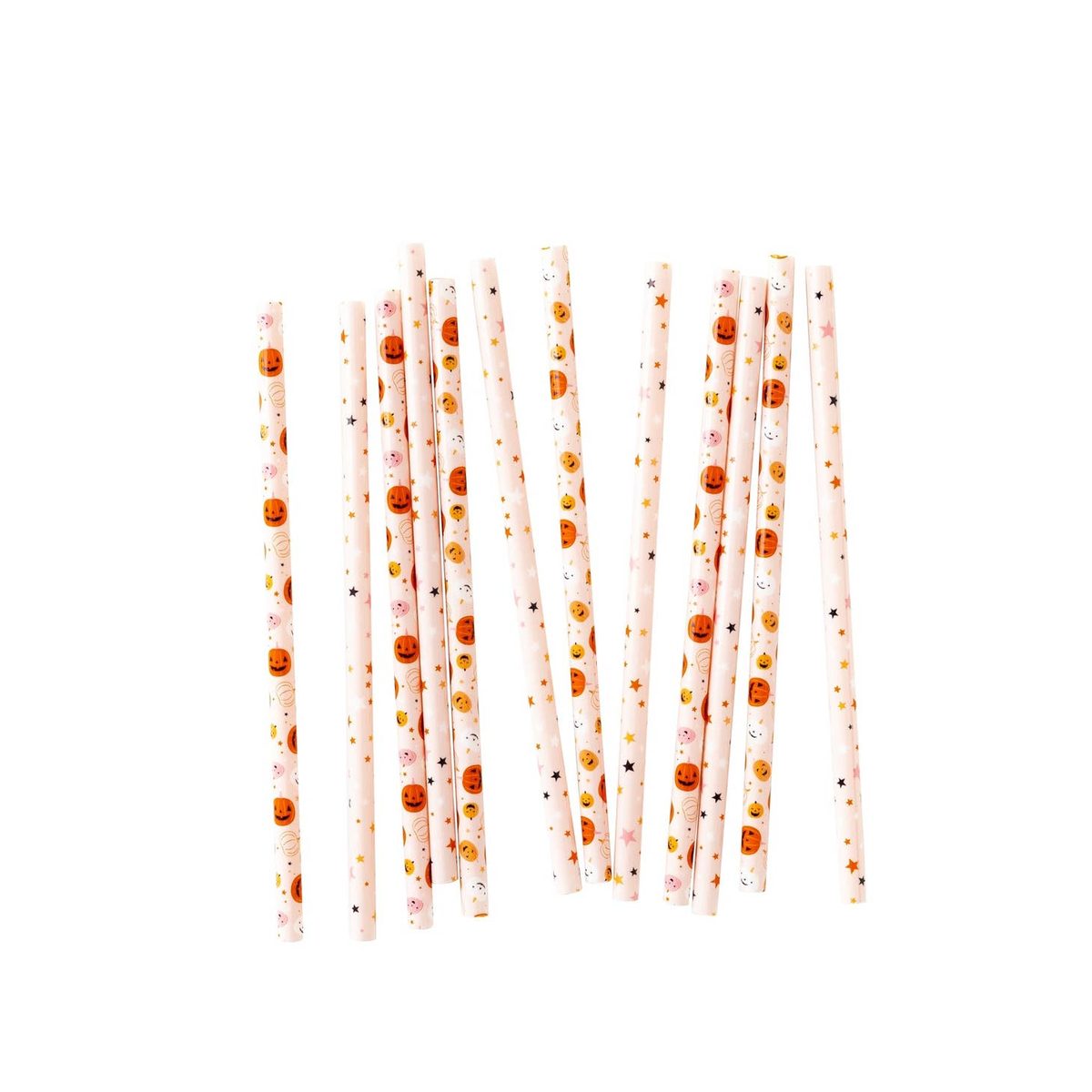 Happy Pumpkins Reusable Straws – 12 Pack | Halloween
