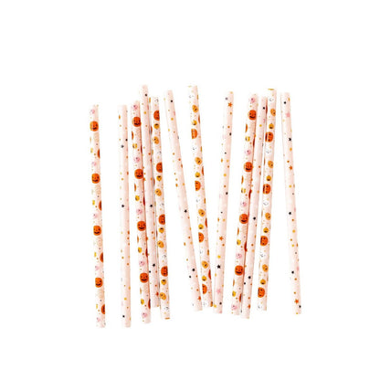 Happy Pumpkins Reusable Straws – 12 Pack | Halloween