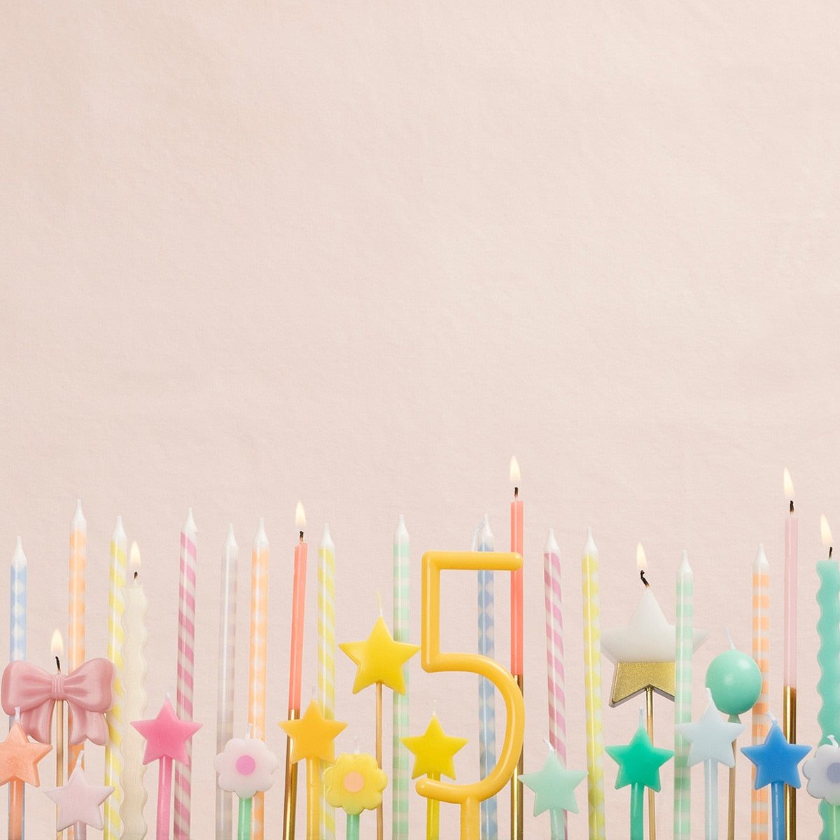 Rainbow Star Birthday Candles 12pk | Mixed Colours | Meri Meri