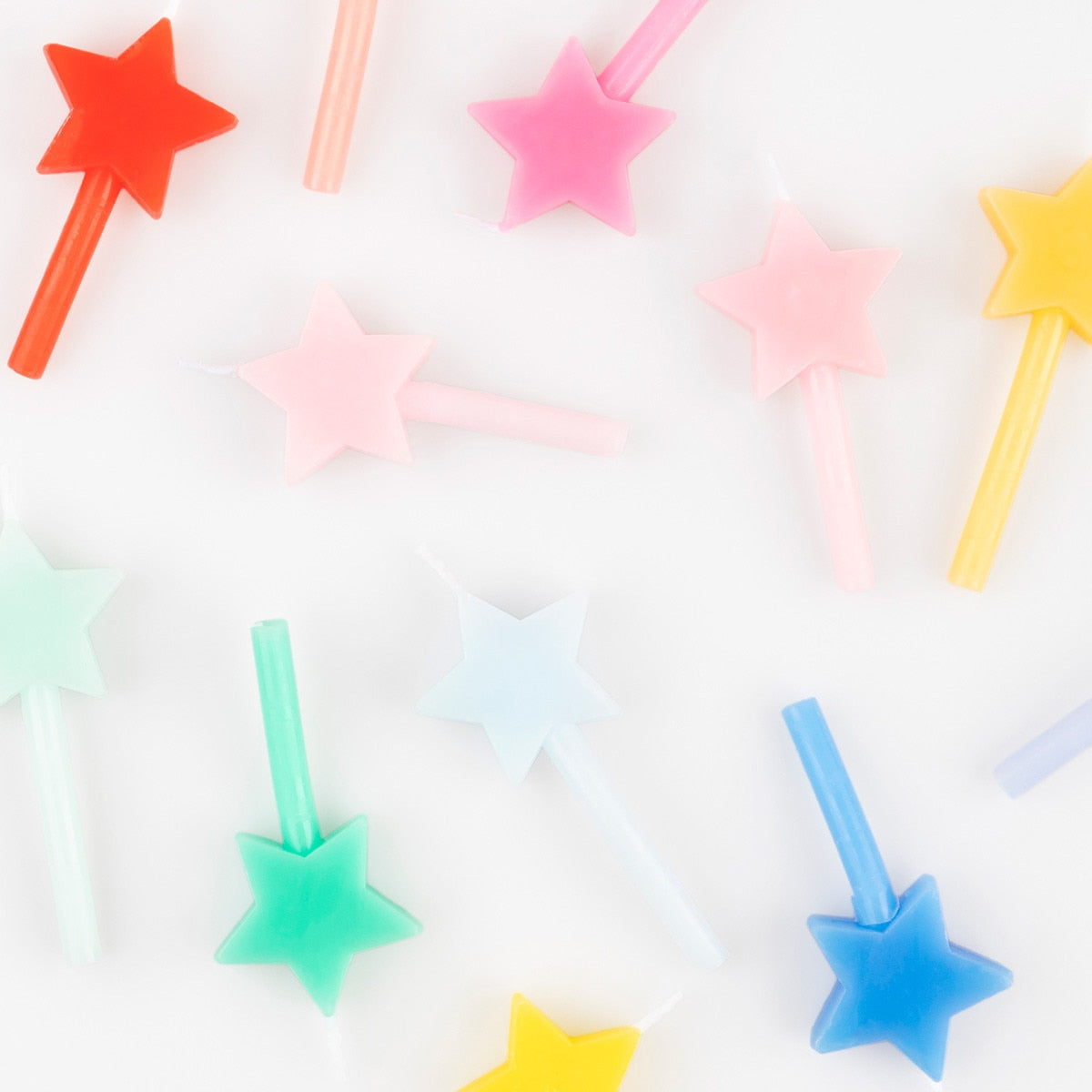 Rainbow Star Birthday Candles 12pk | Mixed Colours | Meri Meri