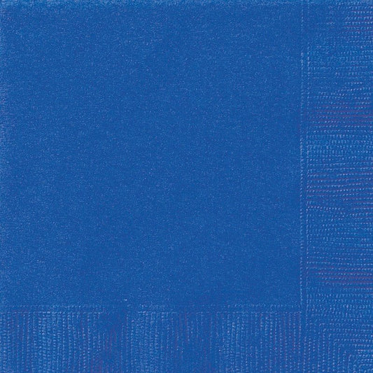 Plain Royal Blue Paper Napkins 20pk