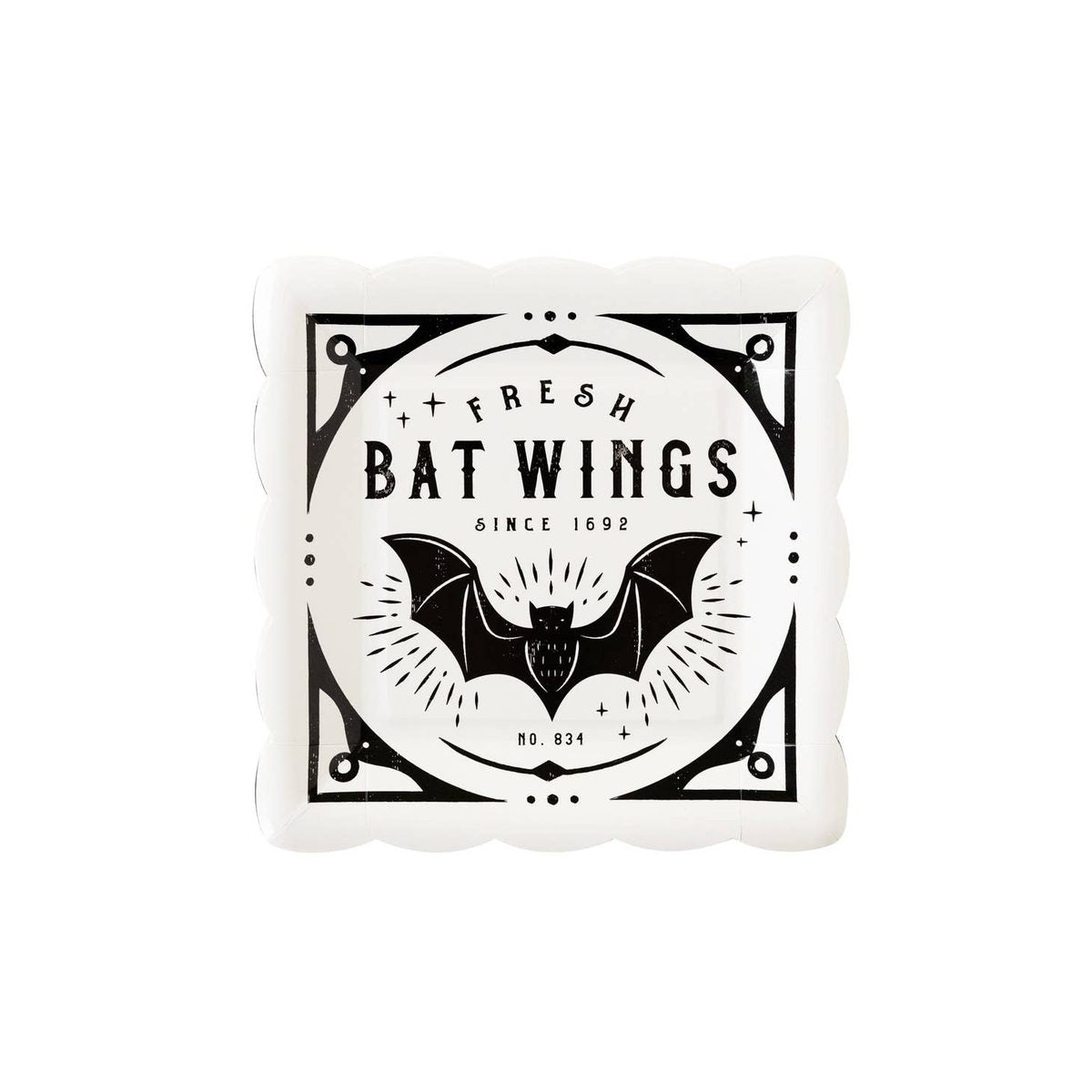 Vintage Label Halloween Paper Plates – 9 Pack | Square