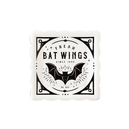 Vintage Label Halloween Paper Plates – 9 Pack | Square