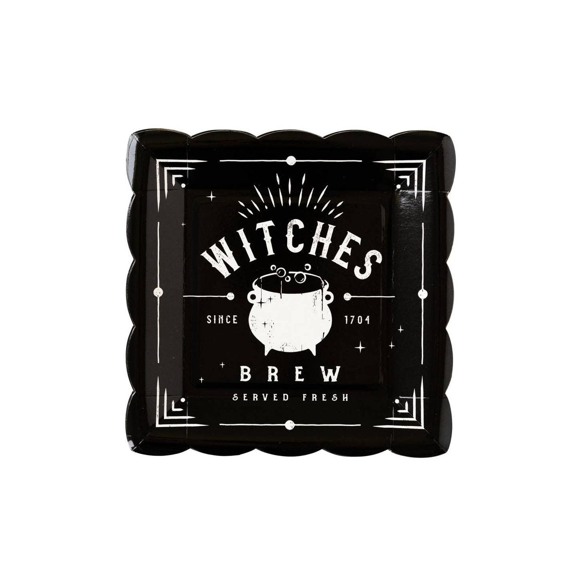 Vintage Label Halloween Paper Plates – 9 Pack | Square