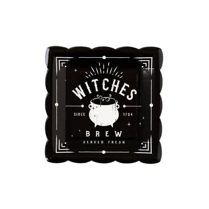Vintage Label Halloween Paper Plates – 9 Pack | Square